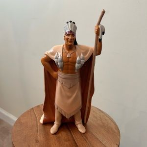Disney Chief Powhatan Vintage Figurine Ceramic Statue Pocahontas Porcelain